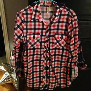 Red and blue flannel bundle