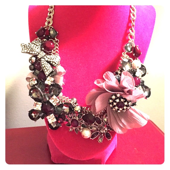 Purple and Silver Statement Necklace