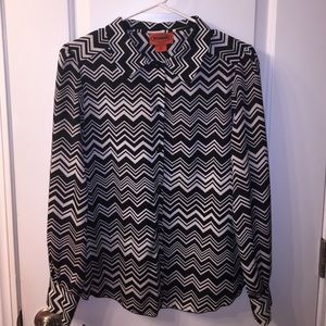 Missoni for Target black & white chevron blouse M