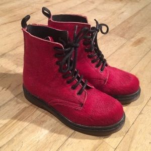 NEW Topshop Pony Hair Combat Boots