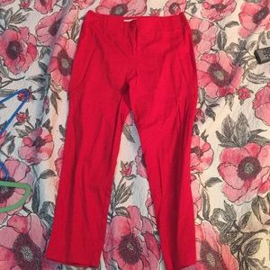 Red Capri pants