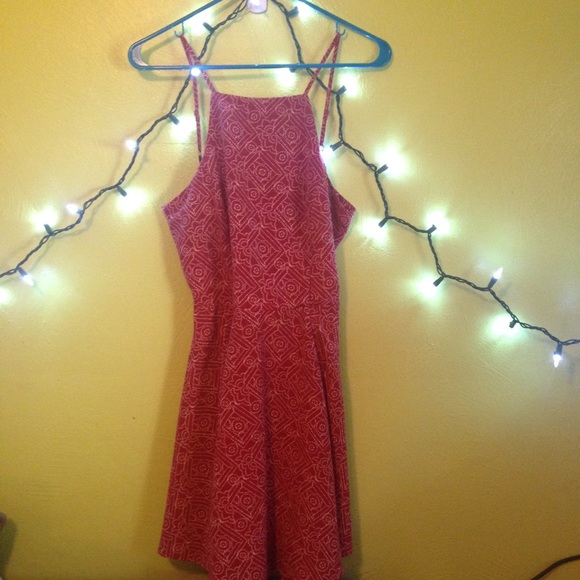 Open Back Print Halter Top Dress