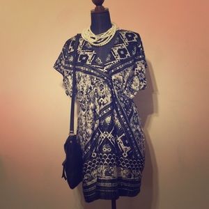 Black and Silver tunic with print