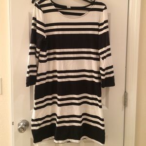 Black & white striped dress