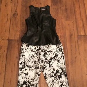 Tinley Road vegan leather peplum top