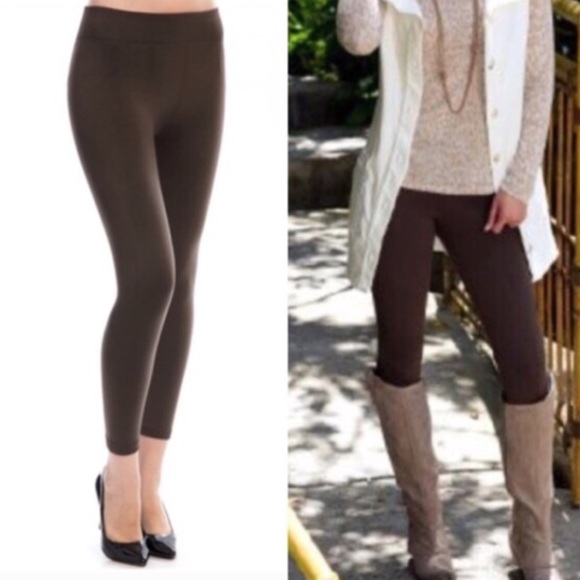 Pants - coffee seamless fleece lined leggings