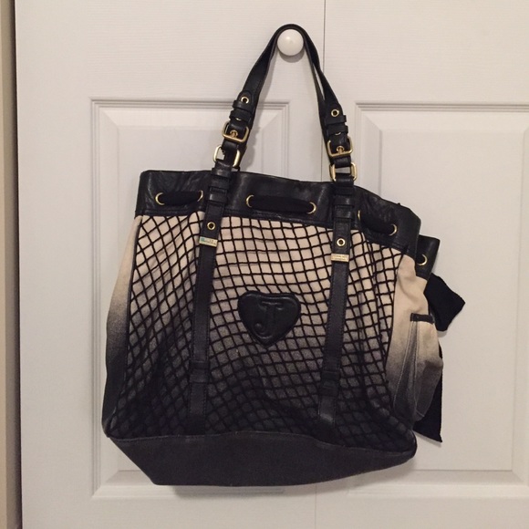 Black, Cream, and Purple Juicy Couture Purse