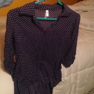 Blue Polka Dot Shirt