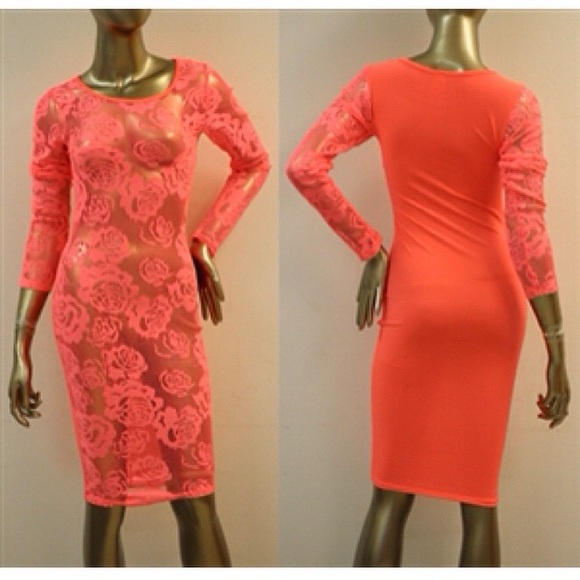 Peach lace dress