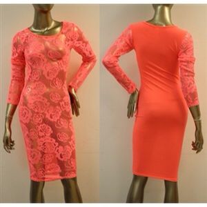 Peach lace dress