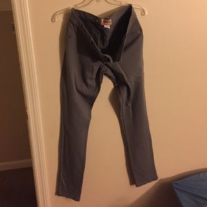 Soft gray, stretchy pants