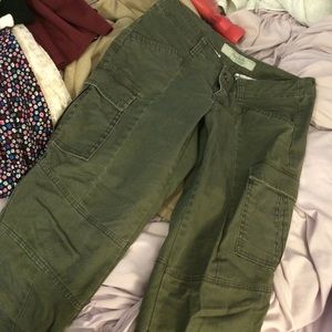 Army green skinny moto style pants MAKE OFFER