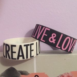 Two Glamour Kills Rubber "Love" Bracelets