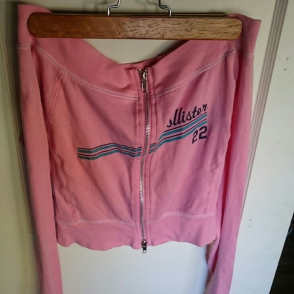 Pink hollister off the shoulder sweater