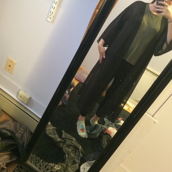 Long black sheer kimono MAKE OFFER
