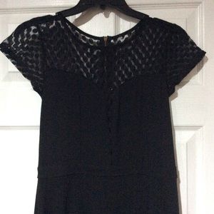 Hi-Lo Cap Sleeve Black Dress