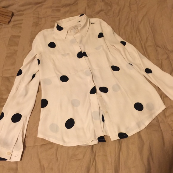 Polka-Dotted button down blouse