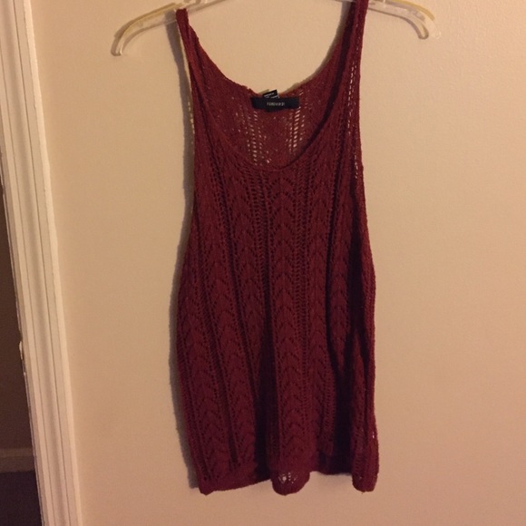 Burnt orange woven tank top