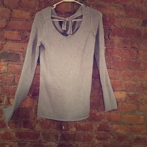 Armani grey tie low back sweater