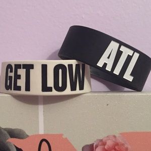 Two All Time Low Black and White Rubber Bracelets