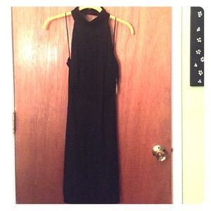 Black Halter dress with Fringe