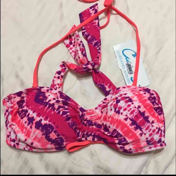 New bikini top size M pink purple white