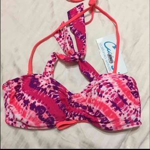 New bikini top size M pink purple white