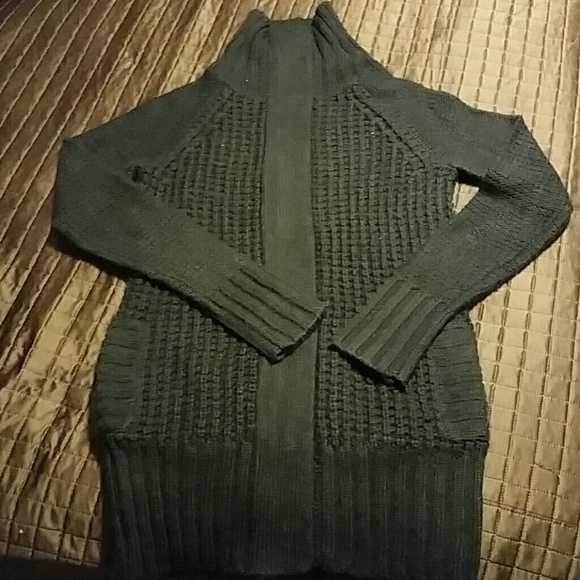 Black Wool Button-down Sweater