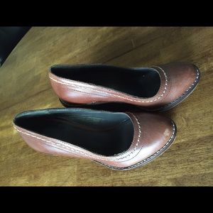 Leather true religion platform wedges