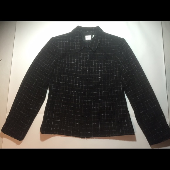 Emma James jacket, black with box design