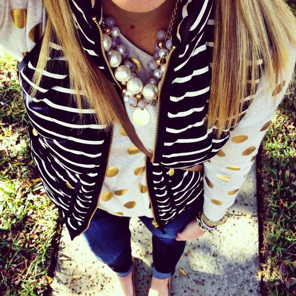 J. Crew Jackets & Blazers - 💙LIKE🆕JCrew navy & white striped vest