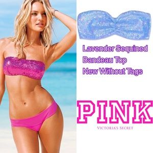 Lavender/Periwinkle sequined bandeau top PINK