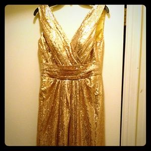 Rose gold sequined gown