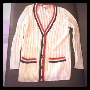 White knit cardigan