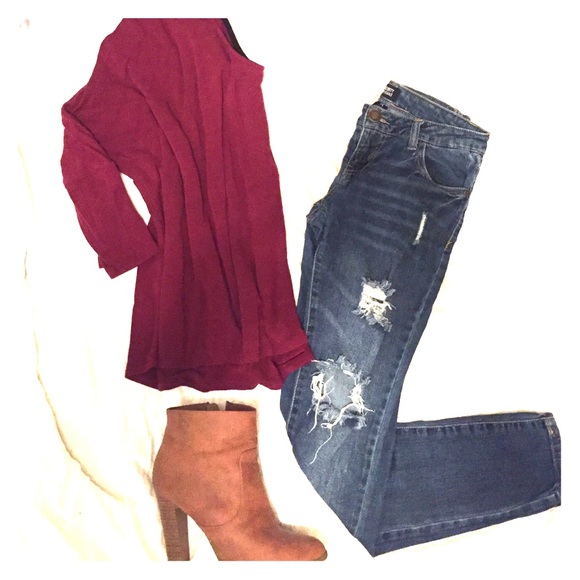 Destroyed Skinny Jeans || Celebrity Pink