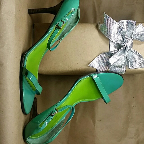 Ralph Lauren turquoise sandal heels