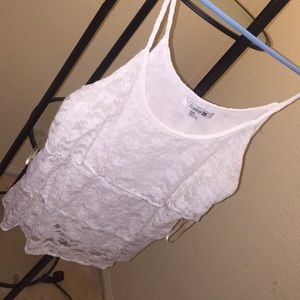 White lace tank top