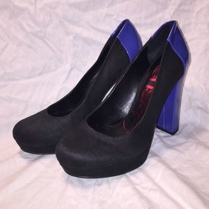 Kensie Girl-Harleen Pump-Black/Electric Blue-Sz 9