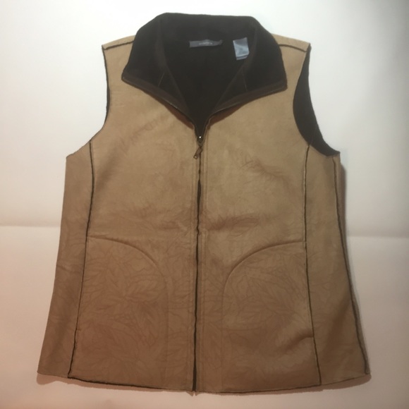 Liz Claiborne vest. Beige with light leaf print.