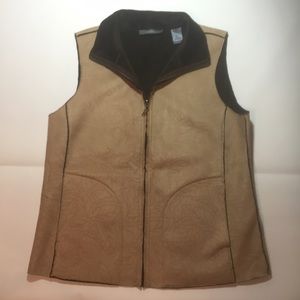 Liz Claiborne vest. Beige with light leaf print.