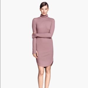 H&M ribbed polo neck dress