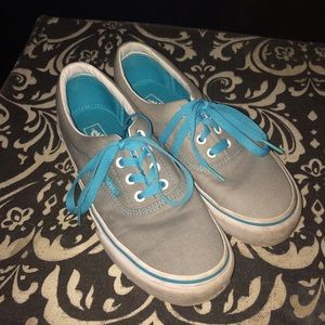 Blue/gray vans size 4 kids, but women's 5.5-6