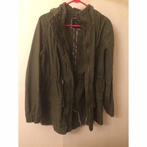 Cotton On green military-style jacket with hood