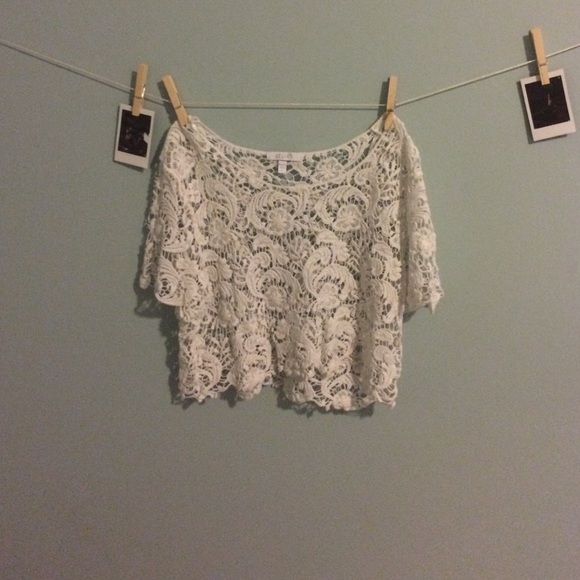 White Lace Crop Top