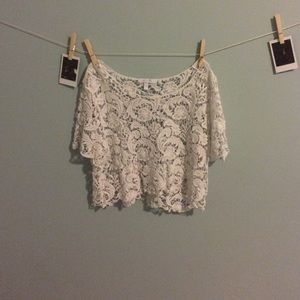 White Lace Crop Top