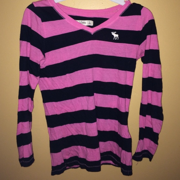 Long sleeve striped Abercrombie and Fitch tee - Picture 1 of 2