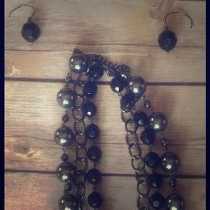 Layered/Tiered Black/Silver necklace