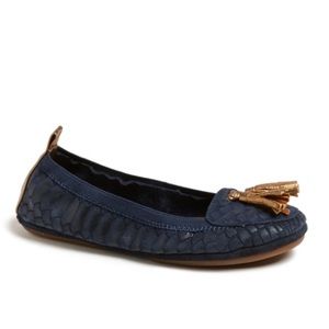 NEW Yosi Samra Croc Embossed Loafers