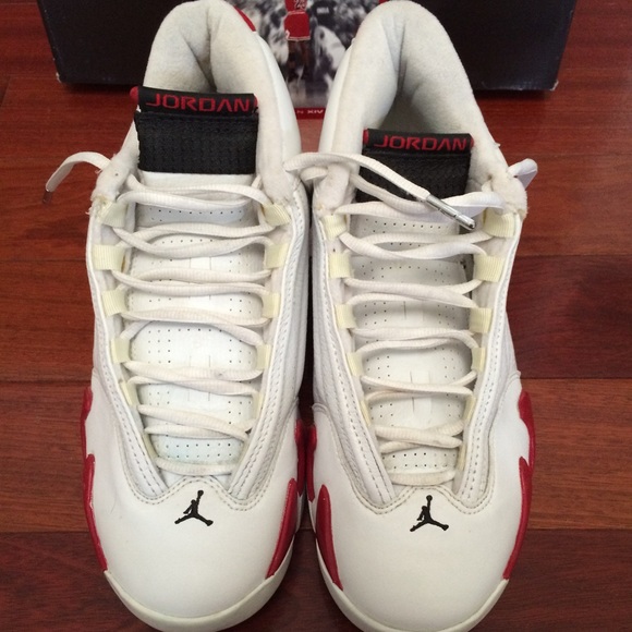 Air Jordan Men's White & red Jordan 14s AUTHENTIC