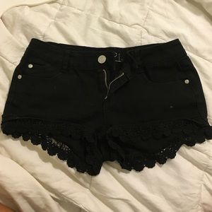 black lace denim